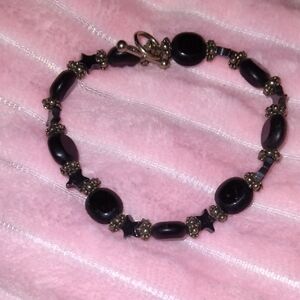 Source Unknown Black Beaded Bracelet